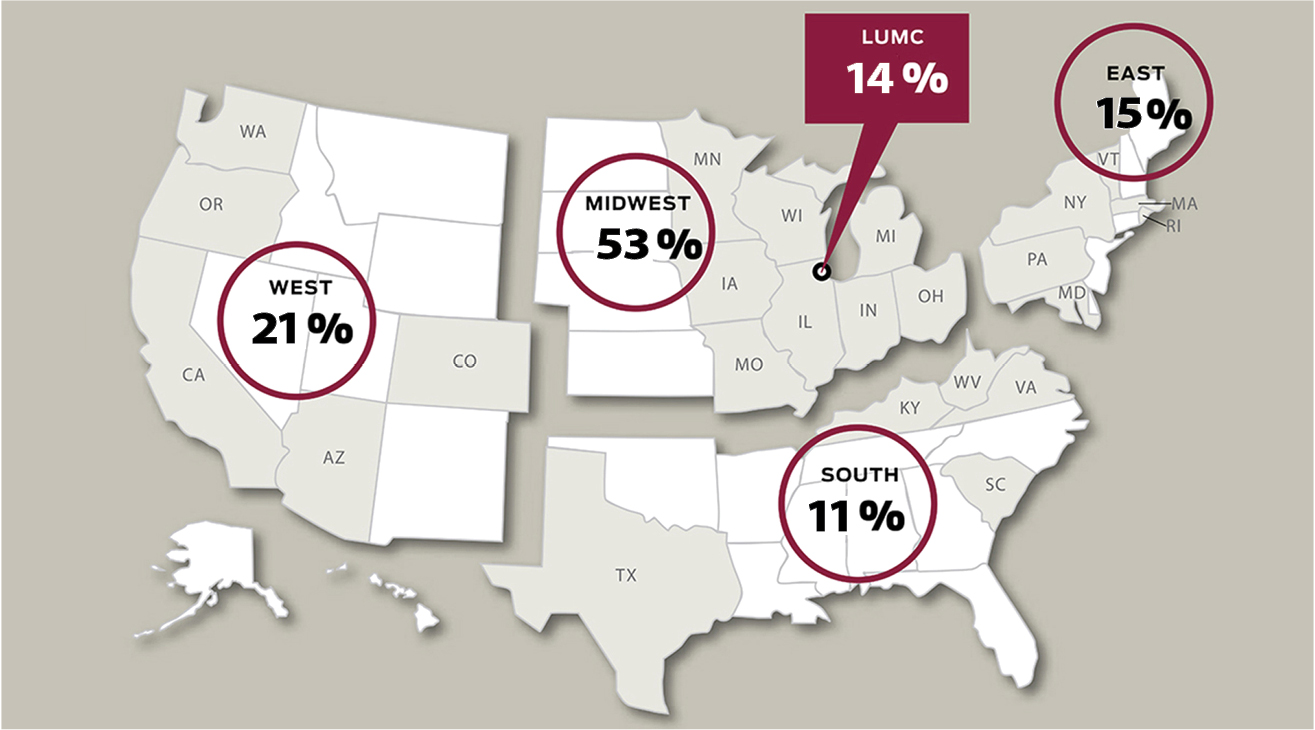 2023 LUC SSOM Match Day US Map Stats